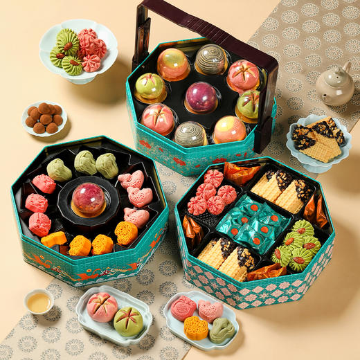 【三层唐味礼】悠享时2026春节年货礼盒装中式糕点过年走亲戚送礼品新年高端点心团购1271g 商品图2