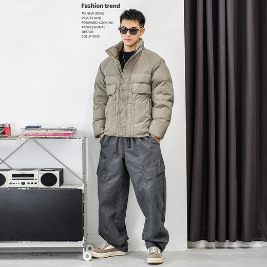 徐太浪【辑行设计 大口袋】厚款羽绒服男冬季大码保暖防寒服外套 商品图2