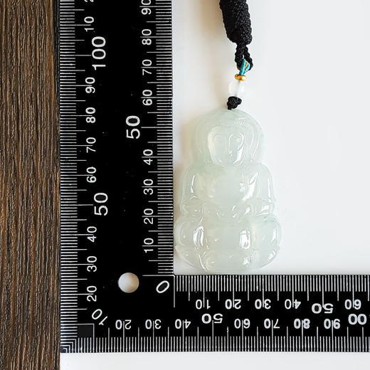 【天然正品】A货翡翠天然收藏级细腻冰种晴水飘蓝花观音坐莲（平安安乐）翡翠吊坠项链56.1*36.8*8.7MM（皆取最大值）女士191125NJT08 商品图2
