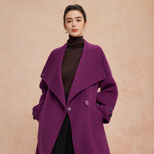 QH931斯尔丽25秋季新款软糯保暖简洁大方INS爆款气质高雅大衣 商品图2