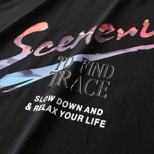 GXG男装【100%棉】秋季时尚印花男士日常简约款长袖圆领t恤K&C 商品图5