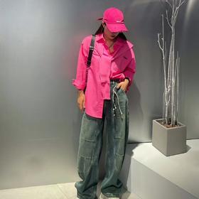 NC翻领搭披肩长袖衬衫50704（红）253011950321