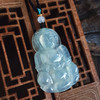 【天然正品】A货翡翠天然收藏级细腻冰种晴水飘蓝花观音坐莲（平安安乐）翡翠吊坠项链56.1*36.8*8.7MM（皆取最大值）女士191125NJT08 商品缩略图8