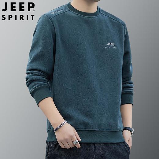 JEEP SPIRIT春秋款男士摇粒绒舒适圆领时尚休闲卫衣7377（主推） 商品图2