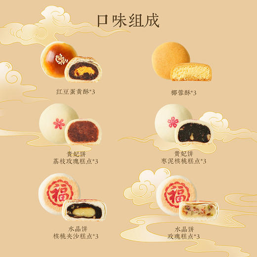 【长安喜乐礼盒】皇家尚食局西安特产点心礼盒中式贵妃水晶饼枣泥糕点送礼长辈食品855g 商品图5