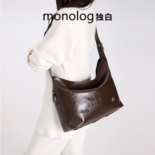 【秋冬新品】独白X卡拉羊云游系列托特包油蜡皮单肩通勤女包D4515 商品图2