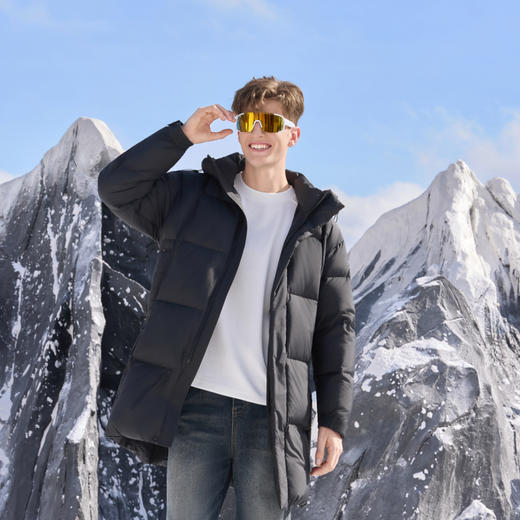 半身缘男装 冬季时尚韩版松紧口面包服长版羽绒服254312U01710134 商品图2