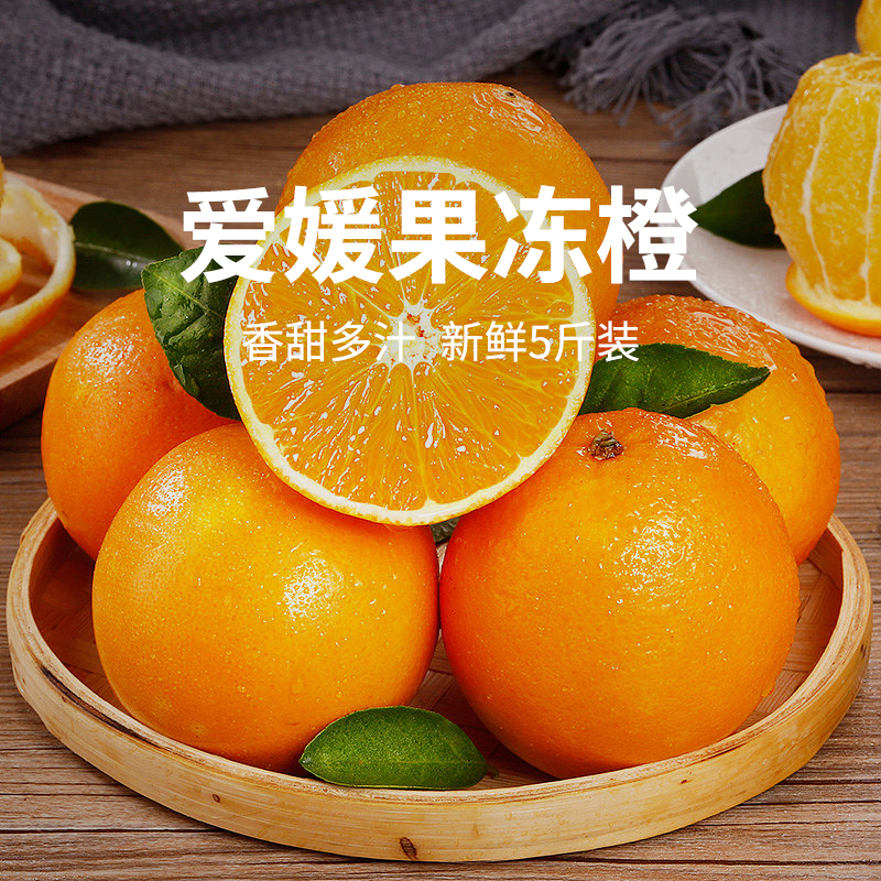 【爱媛果冻橙】果肉橙黄透亮 无渣多汁 天然健康水果 整箱5斤（8-12枚）