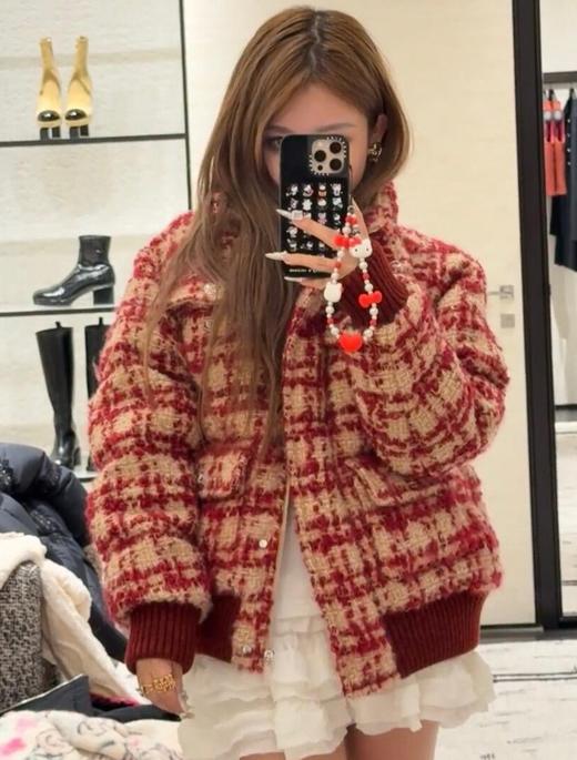 女款滑雪系列格纹棉服ho025 商品图3