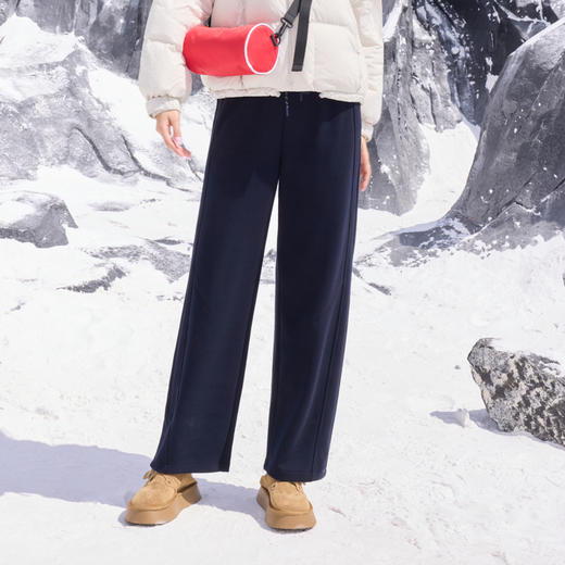 半身缘女裤 冬季宽松仿羊绒香蕉裤双色腰绳休闲裤254102P10320094 商品图1