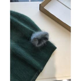 暗松绿！清冷又高级，体感绝了~2025羊绒羊毛拉绒双色针织毛衣！