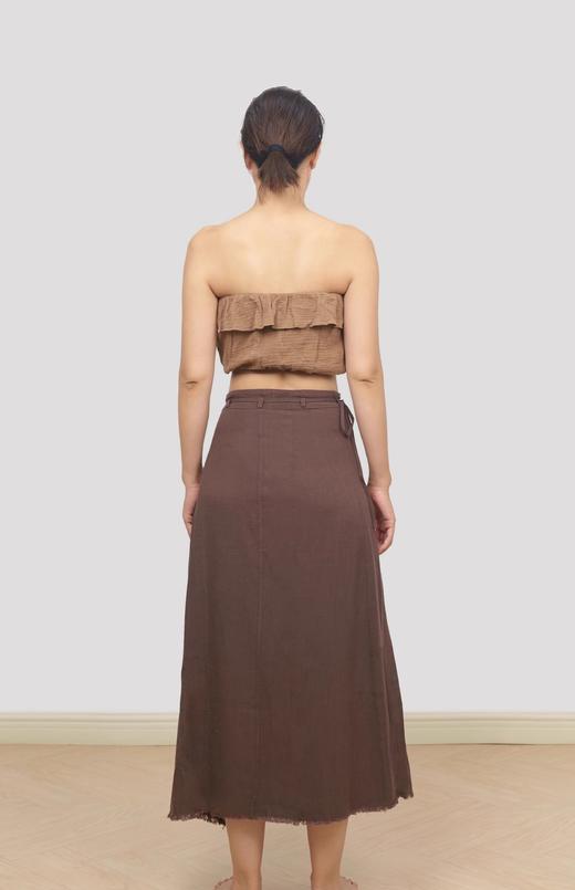 AddOne+1瑜伽休闲时尚中高腰前开叉细带半裙 商品图4