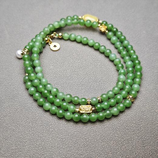 精美！和田玉俄料苹果绿阳绿108念珠 1122-21 商品图4