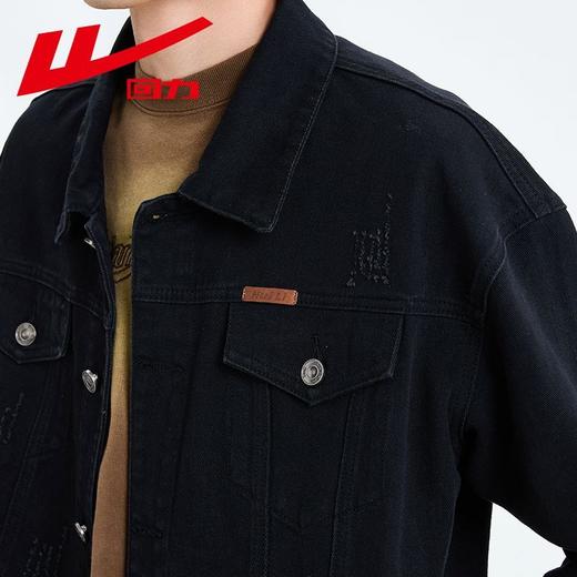 回力牛仔外套男款春秋款黑色宽松外穿长袖大码男士上衣夹克秋季潮 商品图6