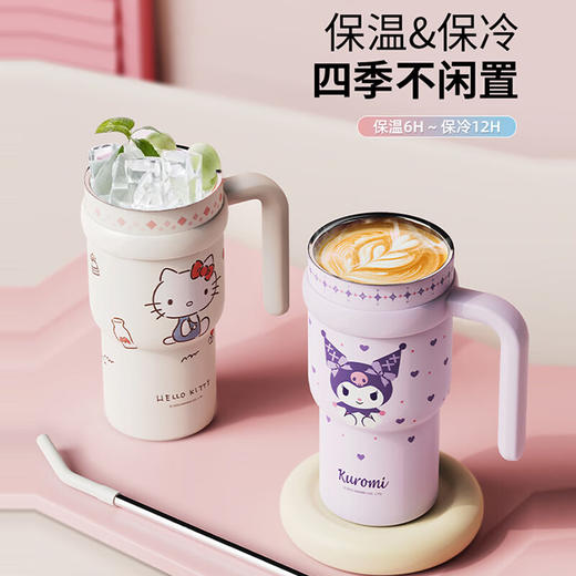 积分免费兑：三丽鸥（SANRIO）凯蒂猫HelloKitty公仔冰霸保温杯316不锈钢带吸管女生日礼物700ml 商品图7