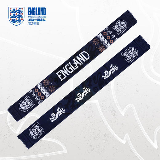【官方正版】英格兰国 家队 | 拼色针织围巾复古学院英伦风保暖 商品图3