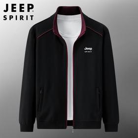 JEEP SPIRIT卫衣男春秋开衫外套男夹克休闲运动立领衣服HL7019