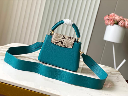 秋冬特惠💰1600 渠道级LV te级LV 全套包装 N81408/M48865孔雀绿 本款 Capucines 迷你号手袋 商品图2