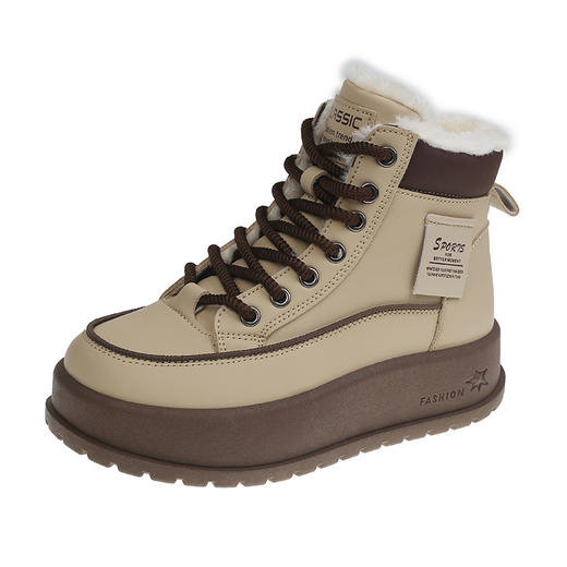 【暖绒休闲高帮棉鞋】加绒加厚上脚暖5℃，御寒防风柔软厚实，不汗脚不臭脚，不累不磨脚，4cm厚底显瘦显高 商品图7