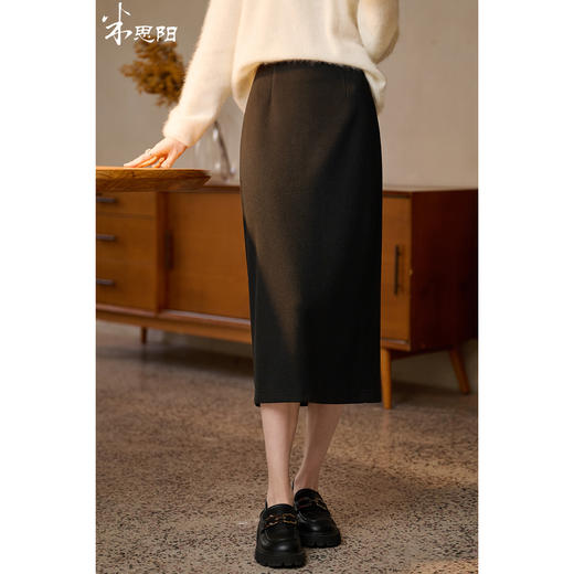 米思阳羊毛醋酸半身裙  完美长度 一条过冬 2025米思阳冬季新品优雅冬季百搭直筒半身裙5589 商品图1