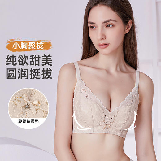 雅黛俪小胸聚拢显大内衣上薄下厚杯性感蕾丝文胸胸罩 商品图0