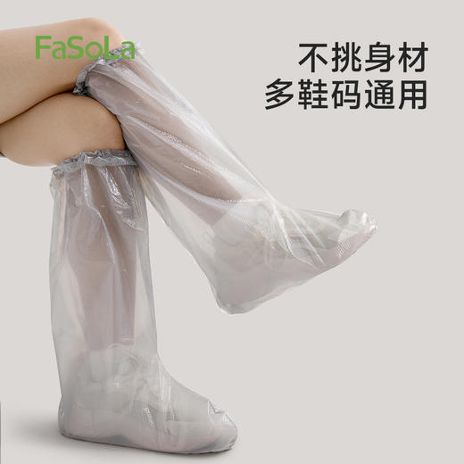 FaSoLa防水防滑加厚耐磨下雨天塑料成人旅游户外长筒鞋套一次性雨鞋套 商品图4