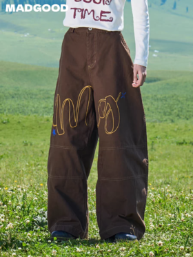 马得工地/MDGDKZ13183/大logo锁链绣长裤