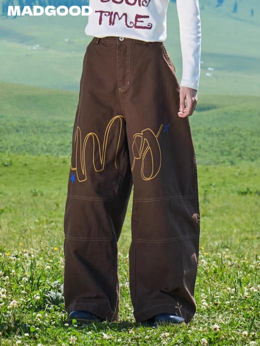 马得工地/MDGDKZ13183/大logo锁链绣长裤 商品图0