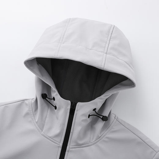 【情侣款】罗蒙秋冬男女同款连帽软壳外套休闲百搭户外防风保暖外套男防风保暖外套 商品图10