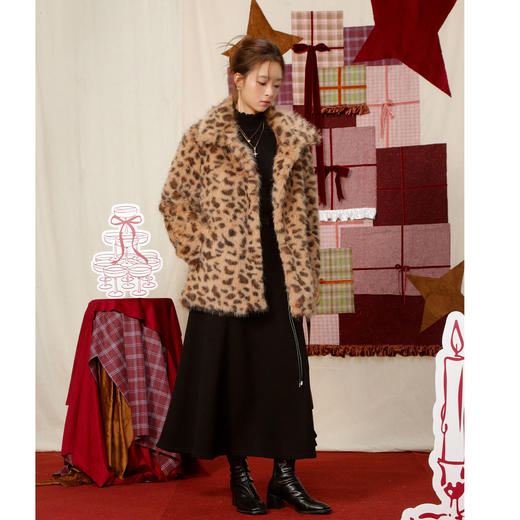 【礼物季】韩版时尚休闲豹纹毛毛外套-纪念日百货门店同款167995038 商品图3