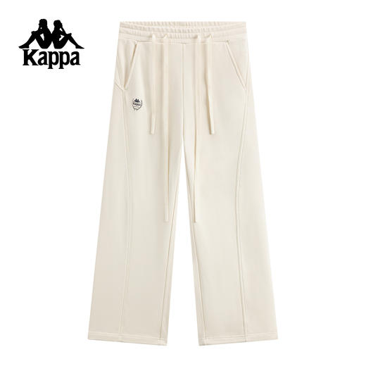 Kappa 运动长裤女新款阔腿裤索罗娜抽绳侧条纹裤直筒裤K0G22AK02 商品图1