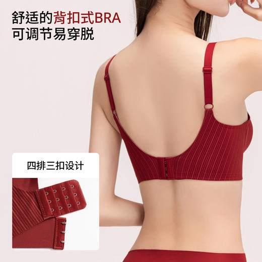 【红色加持❗️好运来临】2026本命年红色内衣马年大胸显小新娘结婚无钢圈文胸大红女士内衣。ja 商品图2