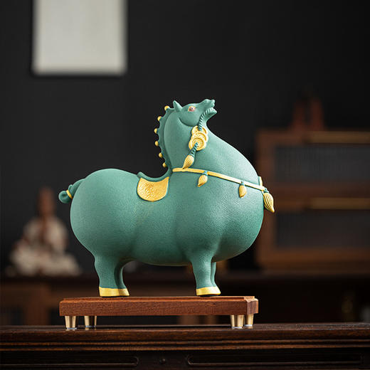 【马年】陶瓷唐马摆件 新中式客厅酒柜装饰桌面工艺品礼品 元旦新年春节礼物 商品图2