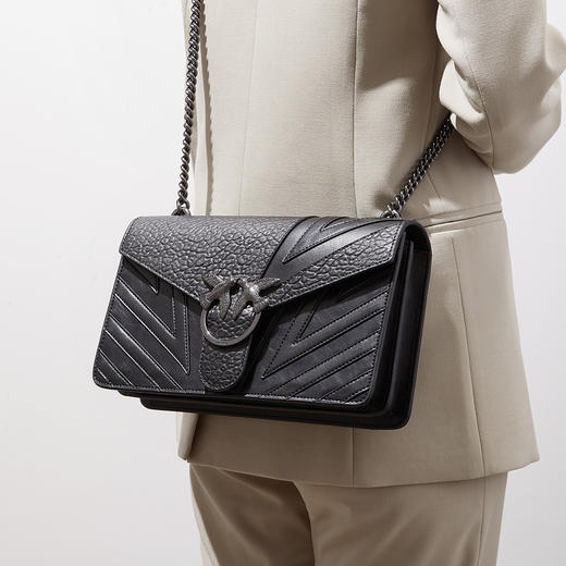 1P21EYY5U1Z99 PINKO 品高PINKO牛皮复古大象印花链条单肩包燕子包女式斜挎包女包 商品图3