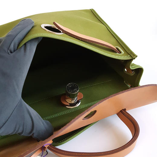 【9新】Hermes爱马仕绿色帆布Herbag 31手提单肩包女士171125PM02 商品图7