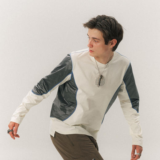 长袖T恤吸湿排汗拼接打底衫上衣冬男新款UPPERVOID二普纬度 商品图3