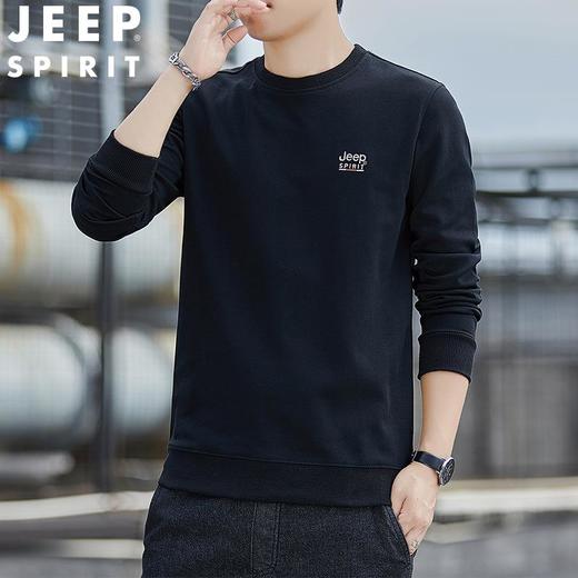 JEEP SPIRIT卫衣男秋季休闲宽松圆领长袖T恤男套头上衣纯棉HL2037 商品图2
