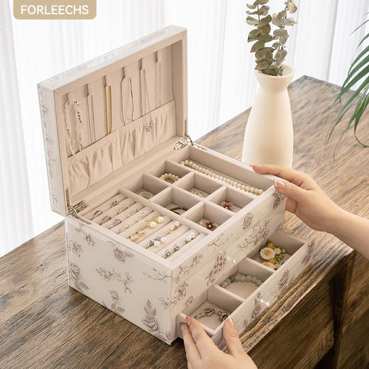 复古提花首饰收纳盒  | FORLEECHS大容量珠宝饰品收纳盒 商品图6