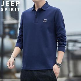 JEEP SPIRIT秋POLO领卫衣男运动宽松卫衣男潮牌上衣打底衫7153新