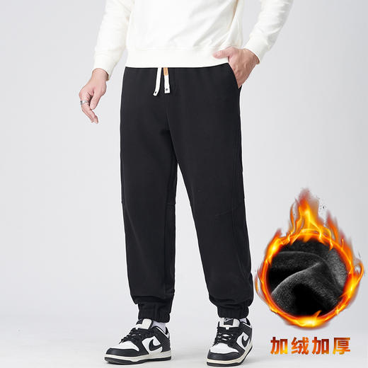 【DMH】大依优型大码男装秋冬加绒休闲长裤百搭运动松紧腰棉质卫裤300斤 商品图3