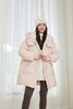 Le Malene 粉色甜美温柔连帽中长款羽绒服 21117 商品缩略图1
