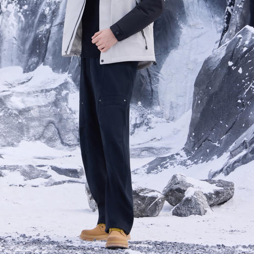 半身缘男裤 冬季舒适宽松弹力耐磨松紧腰休闲裤254201P10330145 商品图2