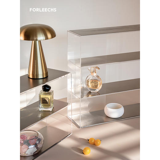 亚克力三层/四层置物架 | FORLEECHS 不锈钢极简风轻奢 透明桌面收纳架 商品图4