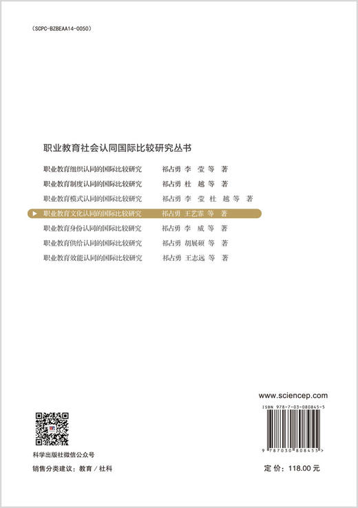 职业教育文化认同的国际比较研究 商品图1