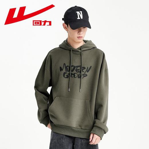 回力美式重磅连帽卫衣男2025春季新款潮流宽松休闲上衣帽衫外套男 商品图7