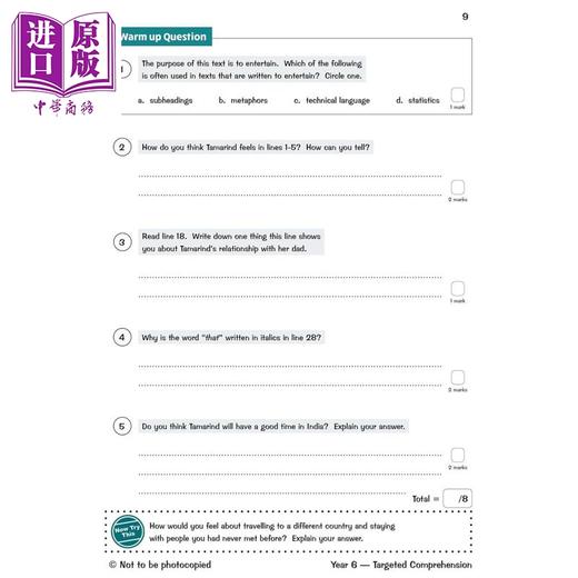 【中商原版】英国原版CGP 小学六年级英语阅读理解练习册3册 KS2 English Targeted Question Book Year 6 Comprehension 商品图2