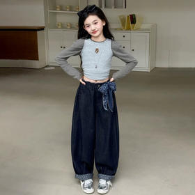 ❄冷空气绝对要换它👉【西蒙日记&奥粒绒飘带牛仔裤亲子款SNSDNZK】💥， 加绒直筒牛仔裤，☺️粗腿胯宽的终结者真正的不挑腿型！ ❄冬日治愈系单品登场，把温暖与俏皮穿在身上！