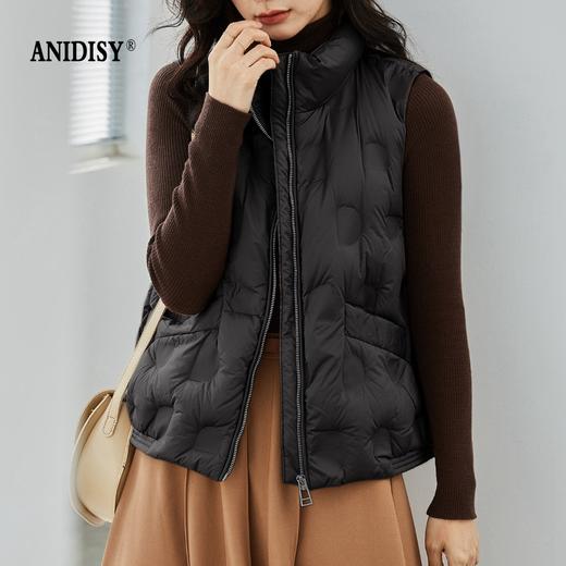 90白鸭绒立领拉链无袖加厚羽绒服马甲 商品图1