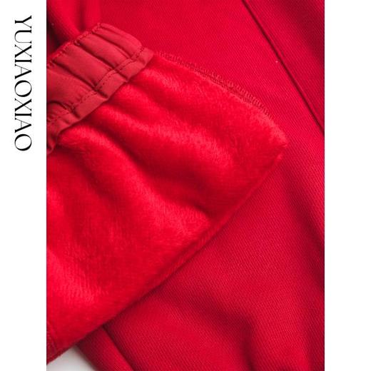 余潇潇【恋冬环游】含桑蚕丝加绒保暖时尚针织松紧收口休闲萝卜裤 商品图2