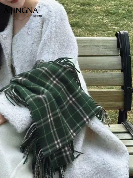 【积分兑换】阿菁娜冬季千鸟格格纹围巾F30D320001 商品图4